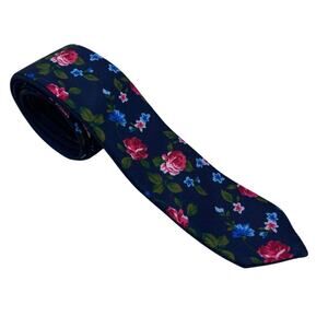 Men’s Express Blue Floral Satin Tie